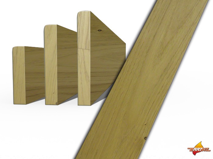 Plinthe Châtaignier Brut 15x70 mm au ml choix AB