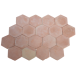 Carrelage Tomette Moulé Main Paille rosé Hexagone de 20 en 2 cm d'épaisseur
