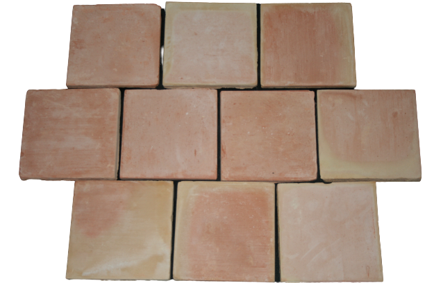 Carrelage Tomette Moulé Main Paille rosé 16x16x1.5 cm