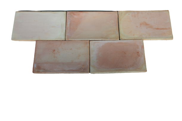 Carrelage Moulé Main Paille rosé 42x28x2 cm