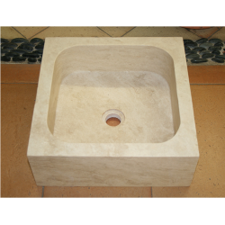 Vasque "Travertin Turc" 400 x 400 x 150 mm