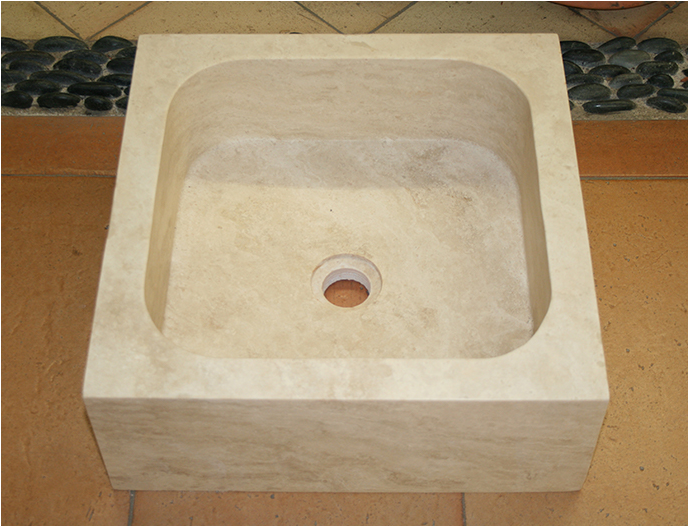 Vasque "Travertin Turc" 400 x 400 x 150 mm