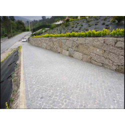Allée en pavés gris bleu
