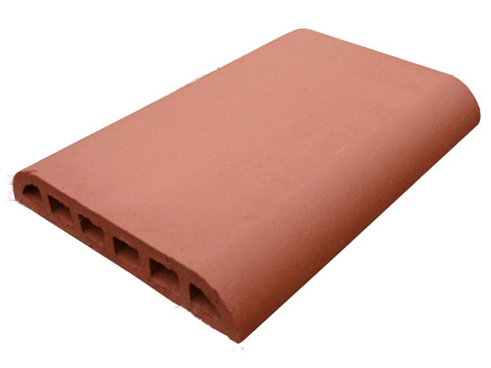 Chaperon arrondi terre cuite lisse 40x27.5x5 cm Rosé-Rouge